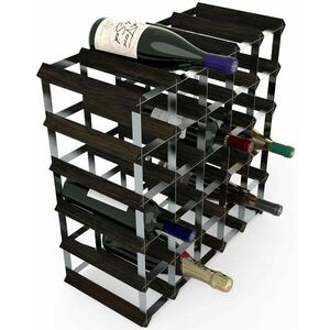 RTA bortartó állvány 30 borosüvegnek, fekete kőris - horganyzott acél / lapra szerelve kép
