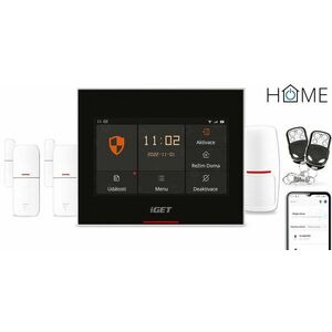 iGET HOME Alarm X5 - Intelligens Wi-Fi biztonsági rendszer érintős LCD-vel, iGET HOME alkalmazás, sz kép