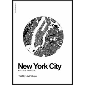 Falikép, 50x70 cm, fekete fehér - NYC - Butopêa kép
