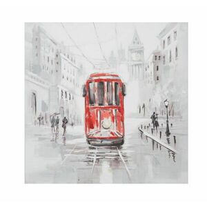 Vászon kép, villamos az esőben, 80x80 cm - TRAM - Butopêa kép