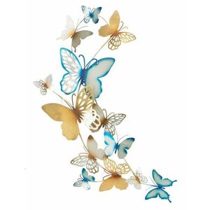 Pillangós fali dekoráció, arany, kék - PAPILLONS - Butopêa kép
