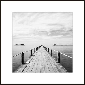 Falikép 50x50 cm, fekete-fehér tengerpart - PONTON - Butopêa kép