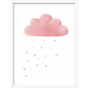 Falikép 30x40 cm, felhő, fehér rózsaszín - NUAGE - Butopêa kép