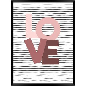 Falikép 30x40 cm, "LOVE" felirattal, rózsaszín fekete - LOVE - Butopêa kép