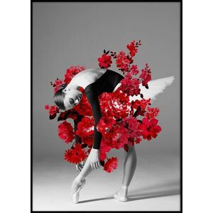Falikép 50x70 cm, női ballerina virágokkal - BIZARRE - Butopêa kép