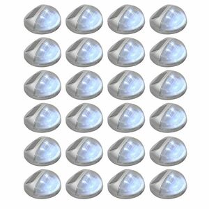 vidaXL 24 db ezüstszínű kerek kültéri napelemes LED falilámpa kép