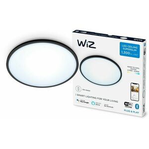 WiZ Tunable White SuperSlim mennyezeti lámpa 14 W, fekete kép