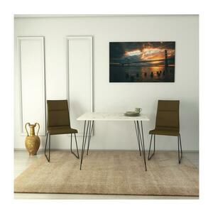 Étkezőasztal SANDALF 75x90 cm fehér/fekete kép
