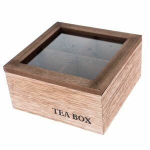 TEA teafiltertartó fadoboz, 16 x 16 x 8 cm kép