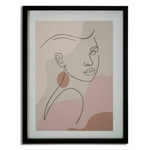 Falikép 35x50 cm, absztrakt női portré, rózsaszín - CLIN D'OEIL - Butopêa kép