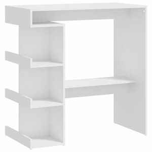 vidaXL fehér forgácslap bárasztal tárolópolccal 100 x 50 x 101, 5 cm kép