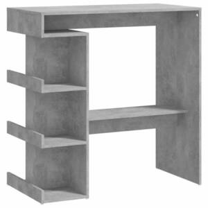 vidaXL betonszürke forgácslap bárasztal tárolópolccal 100x50x101, 5 cm kép