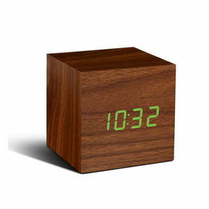 Cube Click Clock barna ébresztőóra zöld LED kijelzővel - Gingko kép