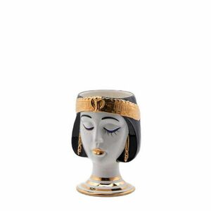 Váza egyiptomi fej porcelán 26x18cm kép