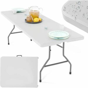 JAGO Összecsukható asztal 8 személyes 183 cm fehér kép