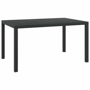 vidaXL fekete alumínium és WPC kerti asztal 150 x 90 x 74 cm kép