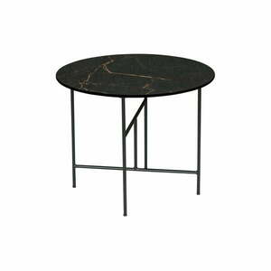 Vida fekete dohányzóasztal porcelán asztallappal, ⌀ 60 cm - WOOOD kép