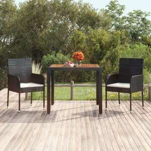 vidaXL fekete polyrattan falapos kerti asztal 90 x 90 x 75 cm kép