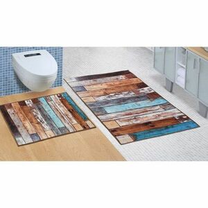 Fa padló fürdőszobai készlet kivágás nélkül, 60 x 100 cm, 60 x 50 cm kép