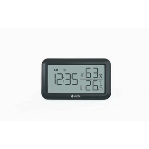 Airbi LINE - Szobahőmérő és páratartalom-mérő órával - fekete kép