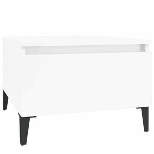 vidaXL magasfényű fehér szerelt fa kisasztal 50x46x35 cm kép