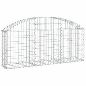 vidaXL íves horganyzott vas gabion kosár 150x30x60/80 cm kép