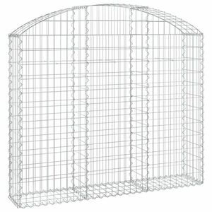 vidaXL íves horganyzott vas gabion kosár 150x30x120/140 cm kép