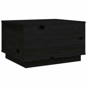 vidaXL fekete tömör fenyőfa dohányzóasztal 60x50x35 cm kép