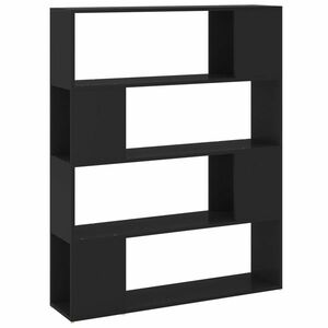 vidaXL fekete forgácslap térelválasztó könyvszekrény 100 x 24 x 124 cm kép