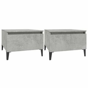 vidaXL 2 db betonszürke szerelt fa kisasztal 50x 46 x 35 cm kép