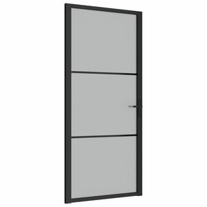 vidaXL fekete matt üveg és alumínium beltéri ajtó 93 x 201, 5 cm kép