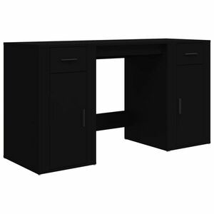 vidaXL fekete szerelt fa íróasztal szekrénnyel kép