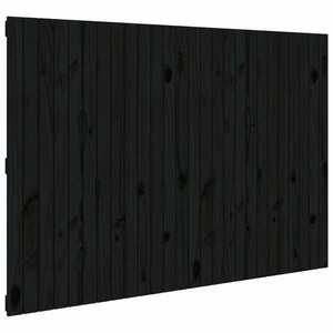 vidaXL fekete tömör fenyőfa fali fejtámla 166 x 3 x 110 cm kép