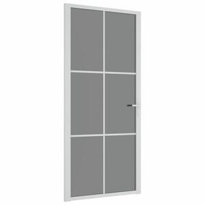 vidaXL fehér ESG üveg és alumínium beltéri ajtó 93 x 201, 5 cm kép