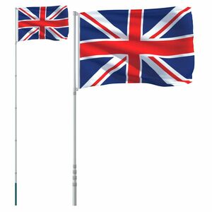 vidaXL brit alumínium zászló és rúd 5, 55 m kép