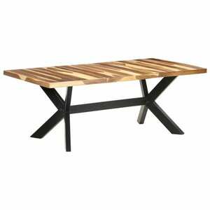 vidaXL tömör fa étkezőasztal mézszínű felülettel 200 x 100 x 75 cm kép