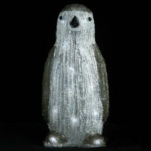 vidaXL LED-es akril karácsonyi pingvinfigura bel- és és kültérre 30 cm kép