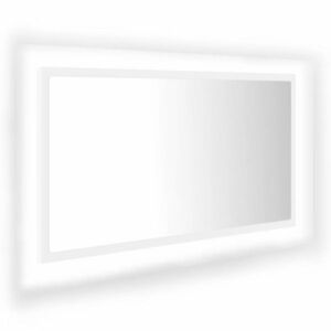 vidaXL fehér akril LED-es fürdőszobai tükör 80 x 8, 5 x 37 cm kép