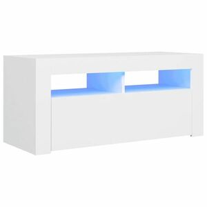 vidaXL fehér TV-szekrény LED-lámpákkal 90 x 35 x 40 cm kép