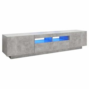 vidaXL betonszürke TV-szekrény LED-lámpákkal 180 x 35 x 40 cm kép