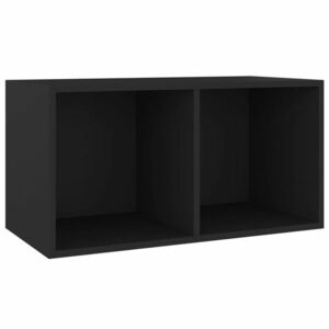 vidaXL fekete szerelt fa lemeztároló doboz 71 x 34 x 36 cm kép