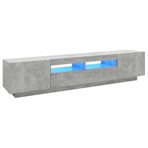 vidaXL betonszürke TV-szekrény LED-lámpákkal 200 x 35 x 40 cm kép