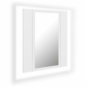 vidaXL fehér akril LED-es fürdőszobaszekrény tükörrel 40 x 12 x 45 cm kép