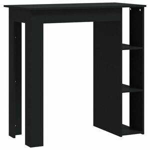 vidaXL fekete forgácslap bárasztal polccal 102 x 50 x 103, 5 cm kép