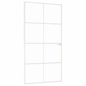 vidaXL fehér edzett üveg és alumínium vékony beltéri ajtó 102x201, 5 cm kép