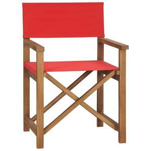 vidaXL piros tömör tíkfa rendezői szék kép