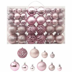 vidaXL 100 darabos rózsaszín karácsonyi gömbkészlet kép