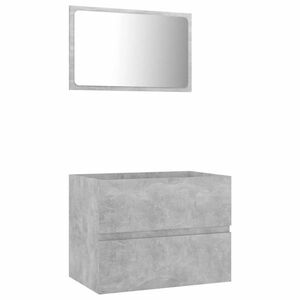 vidaXL 2 részes betonszürke forgácslap fürdőszobai bútorszett kép