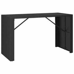 vidaXL fekete polyrattan üveglapos bárasztal 185 x 80 x 110 cm kép