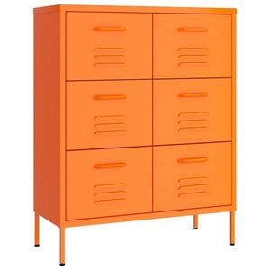 vidaXL narancssárga acél fiókos szekrény 80 x 35 x 101, 5 cm kép